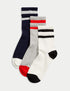 Marks & Spencer "3pk Cotton Rich Striped Ankle High Socks"